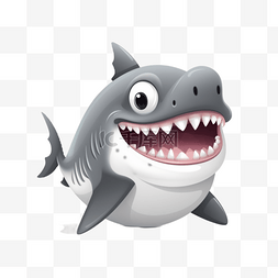猎犬鲨鱼图片_卡通可爱小动物元素手绘鲨鱼