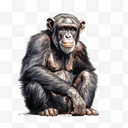 猿猴插画图片_卡通手绘动物猿猴