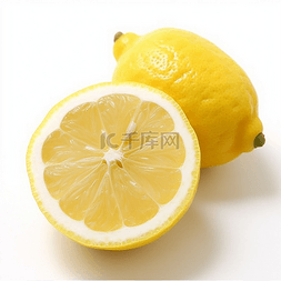 一颗切开的柠檬水果