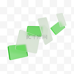 3DC4D立体绿色透明毛玻璃质感