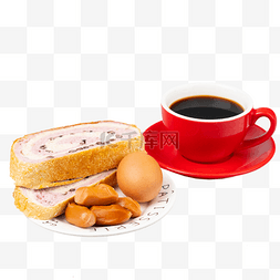 早餐蓝莓切片面包和咖啡
