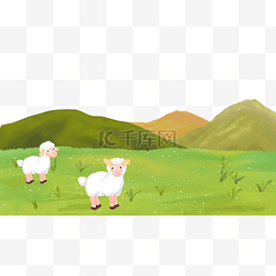 草原上的图片_草原上的绵羊