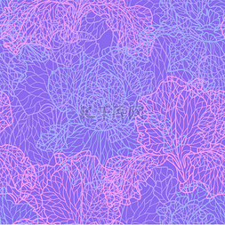 浪漫的紫色图片_与紫色鸢尾花的无缝模式。