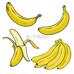 香蕉图片_卡通黄色香蕉