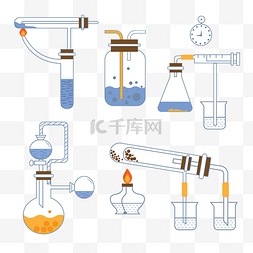 酒精灯矢量图片_矢量化学实验仪器图标