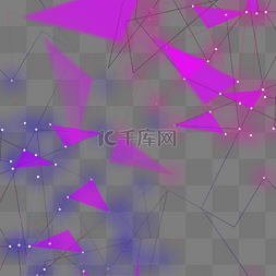 可爱紫色边框图片_紫色线条三角形光点光效科技边框