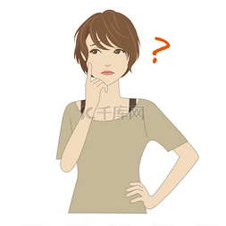 pose图片_Young woman thinking