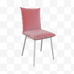 3d家具粉色餐椅