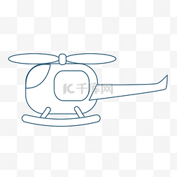 直升飞机线条白色装饰图形