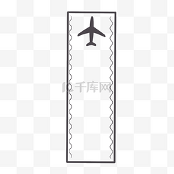 商务航空背景图片_线条飞机黑色边框图画