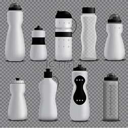 白色搅拌器图片_健身跑步搅拌器和运动水瓶各种形