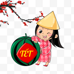 动态图女人味图片_越南新年春节西瓜