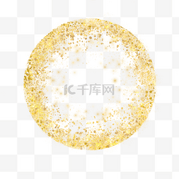 圆环发光图片_金色圆形亮片金粉圆环边框
