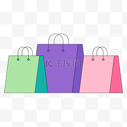 购物图片_彩色购物手提袋