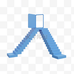 3DC4D立体蓝色楼梯