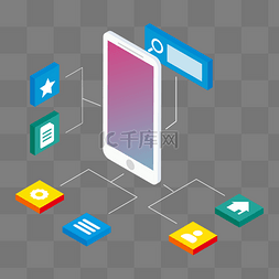 信息设备图片_2.5D手机数据信息设备互联网办公
