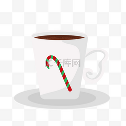 装饰饮品卡通图片_杯子白色咖啡杯圣诞糖果