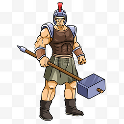 战争风格图片_古罗马战锤战士卡通