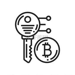 加密货币图片_网络安全或私钥隔离的单色图标矢