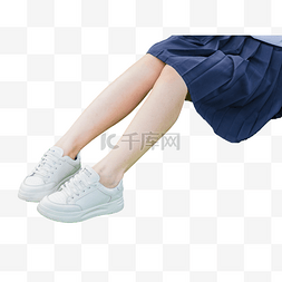女性小白鞋美腿