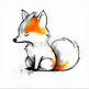 蜡笔手绘可爱狐狸