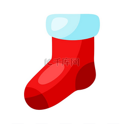 圣诞插图装饰图片_圣诞红袜子的插图。
