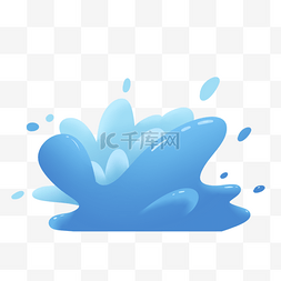 水彩水花图片_液体水飞溅蓝色水花