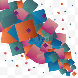 抽象渐变几何彩色立体方块