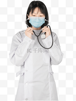 戴口罩的护士图片_戴听诊器的护士