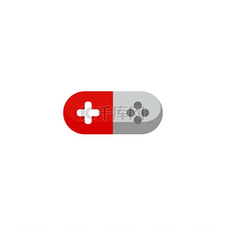 红白游戏机图片_红白操纵杆游戏机药丸药物载体红