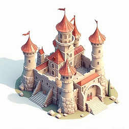 卡通城堡插画图片_一座很美丽的城堡
