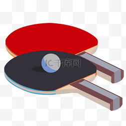 蓝民族图片_民族风红蓝投影质感乒乓球剪贴画