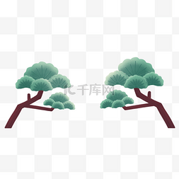 中国植物纹样图片_国潮植物松树