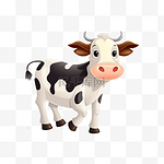 卡通可爱小动物元素手绘奶牛