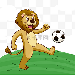 国足球图片_狮子卡通动物插画可爱形象