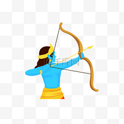 人物画作图片_印度拉玛节人物拉开弓箭