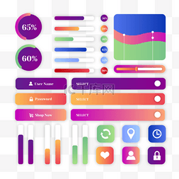 ui分类设计图片_用户界面彩色用户体验手机图标界