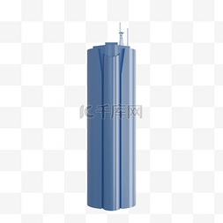 3d科技模型图片_C4D科技大厦蓝色科技风建筑模型