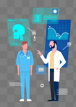 医学感图片_深色科技感医疗数据扁平风格科普