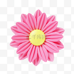 3D粉色花草花朵