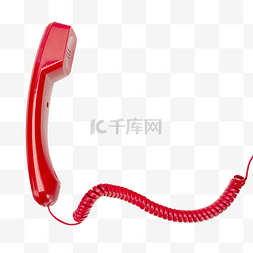 座机电话图片_红色电话话筒