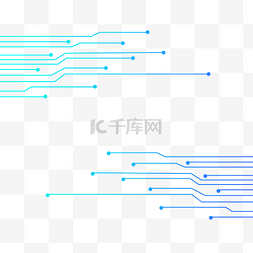 鱼辅助线条图片_蓝色科技电路芯片线条