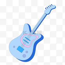 乐器蓝色图片_乐器吉他