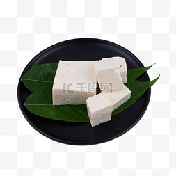 豆腐绿叶黑碟子豆制品