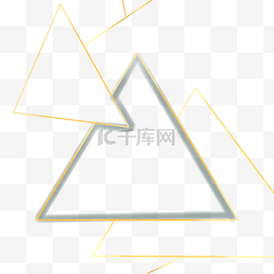 简约风格线条背景图片_有切口的三角形抽象几何金色边框