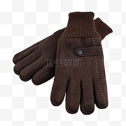 手套棕色保暖针织