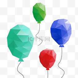 气球低聚彩色抽象
