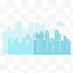 城市蓝色高楼