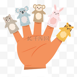 手套手指图片_手指木偶儿童手偶动物手套