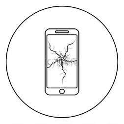手机屏幕破碎图片_显示屏上有裂纹的智能手机 破碎